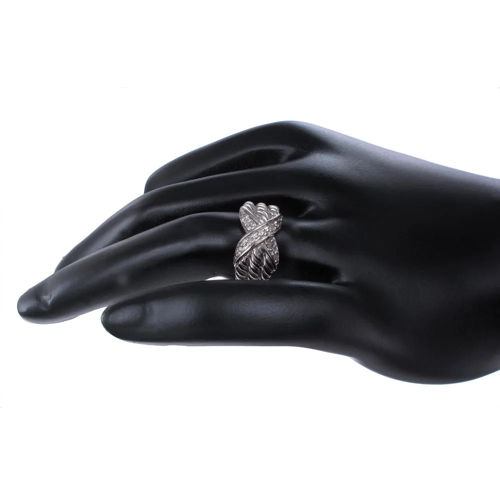 0.15 cttw X Fashion Diamond Statement Ring in Sterling Silver