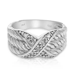 0.15 cttw X Fashion Diamond Statement Ring in Sterling Silver