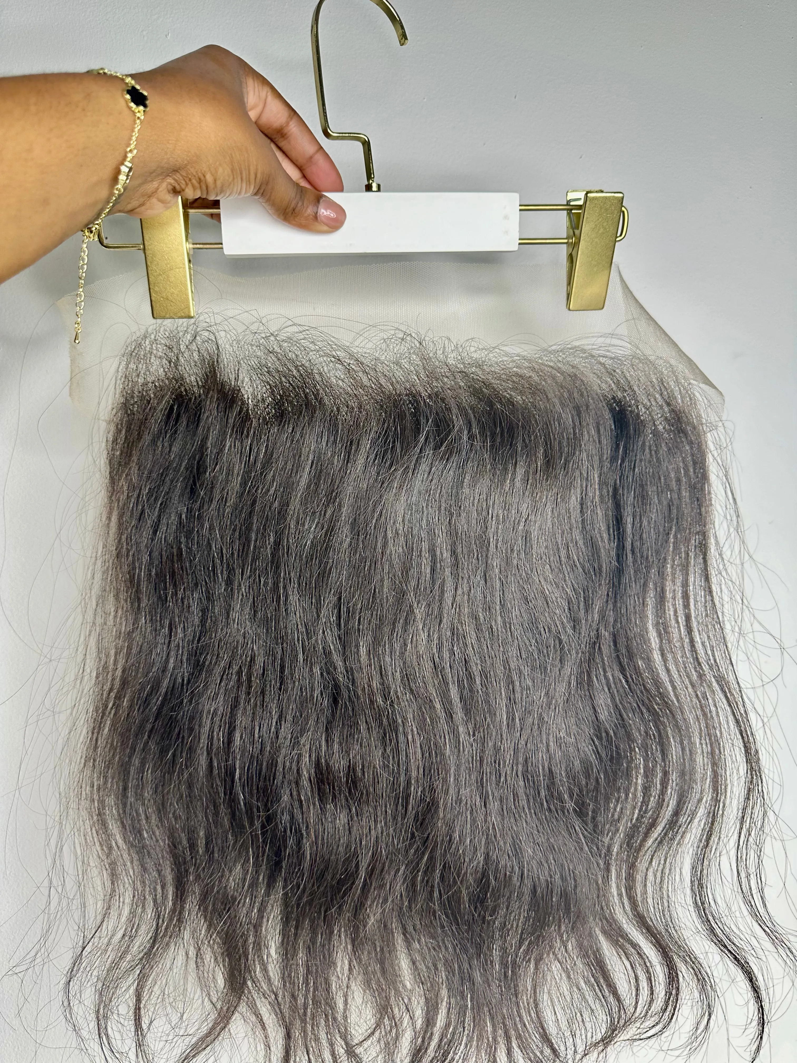 12" 13"x 6" LHS Cambodian Cashmere Natural Straight Transparent Lace Frontal