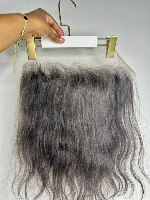 12" 13"x 6" LHS Cambodian Cashmere Natural Straight Transparent Lace Frontal