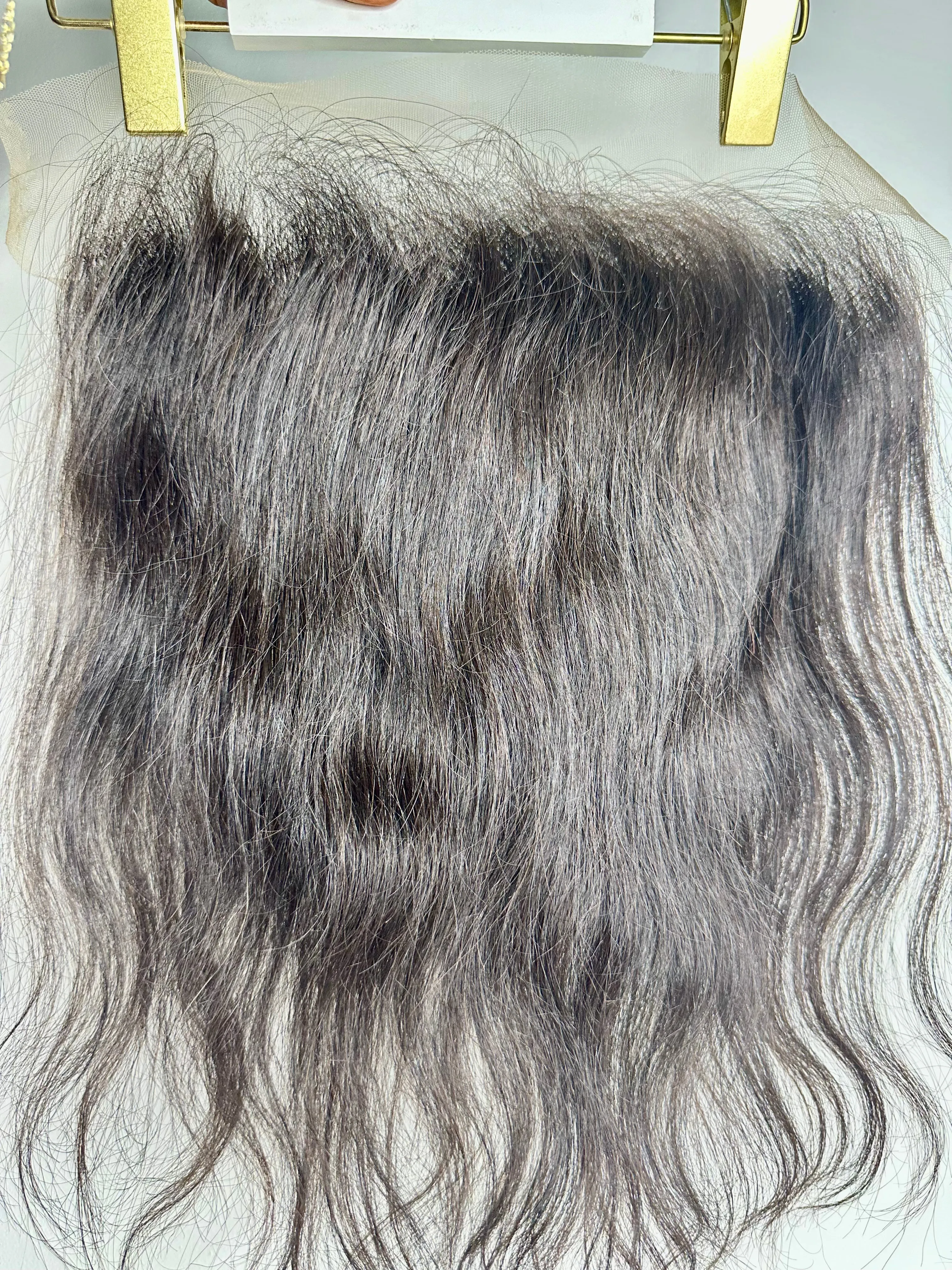 12" 13"x 6" LHS Cambodian Cashmere Natural Straight Transparent Lace Frontal
