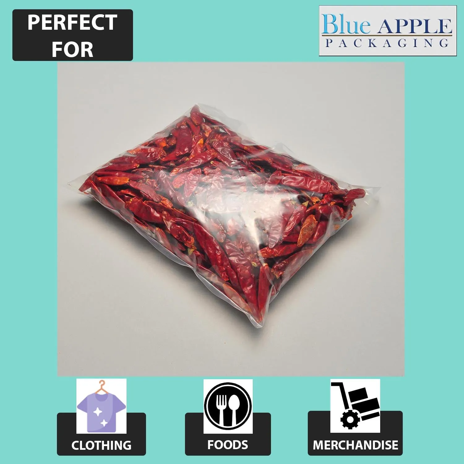 12X24 inches Clear Flat Poly Bags 4Mil Open Top (LDPE)