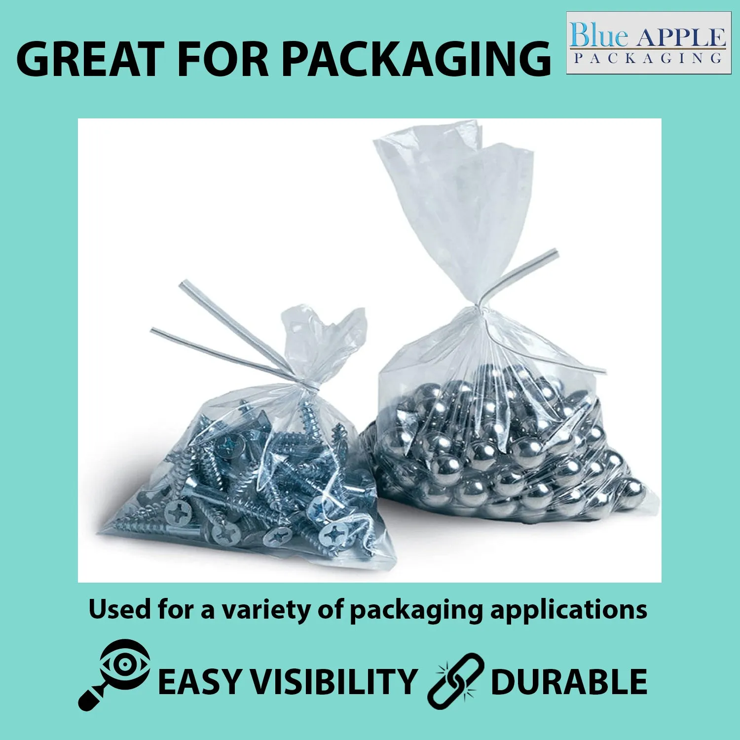 12X24 inches Clear Flat Poly Bags 4Mil Open Top (LDPE)