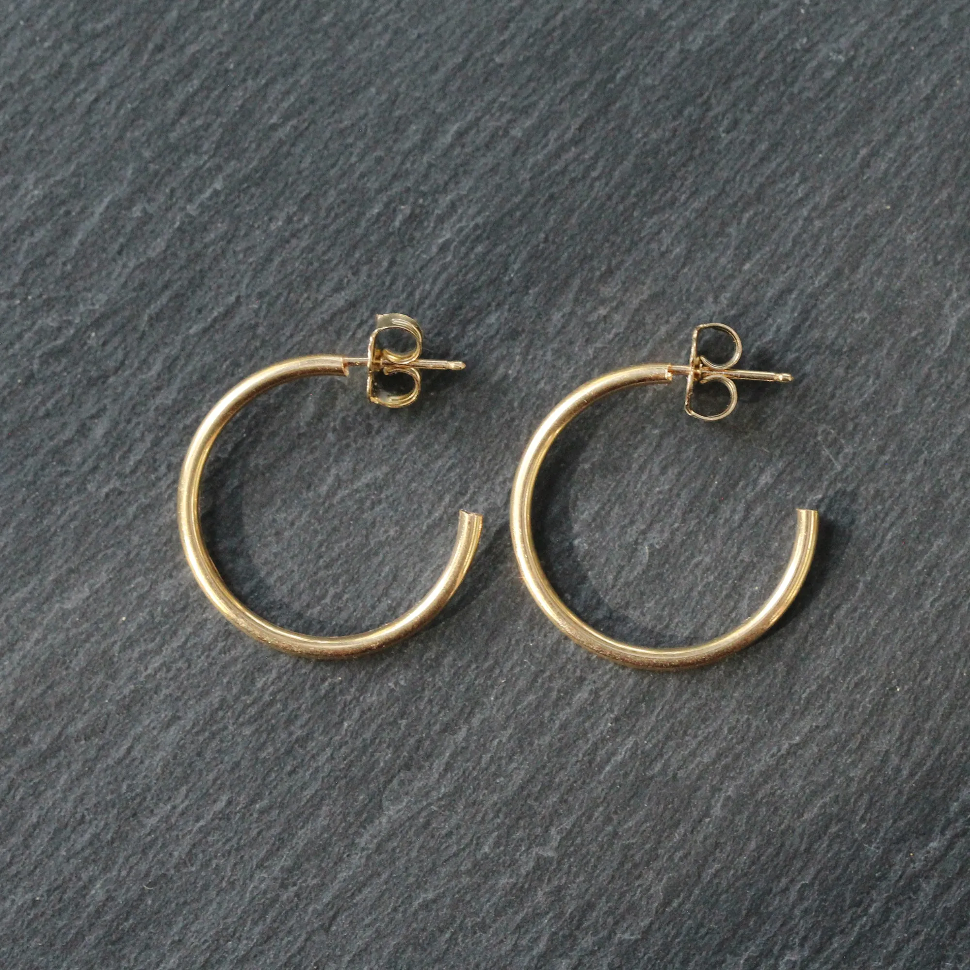 14k Gold Classic Open Back Hoop Earrings