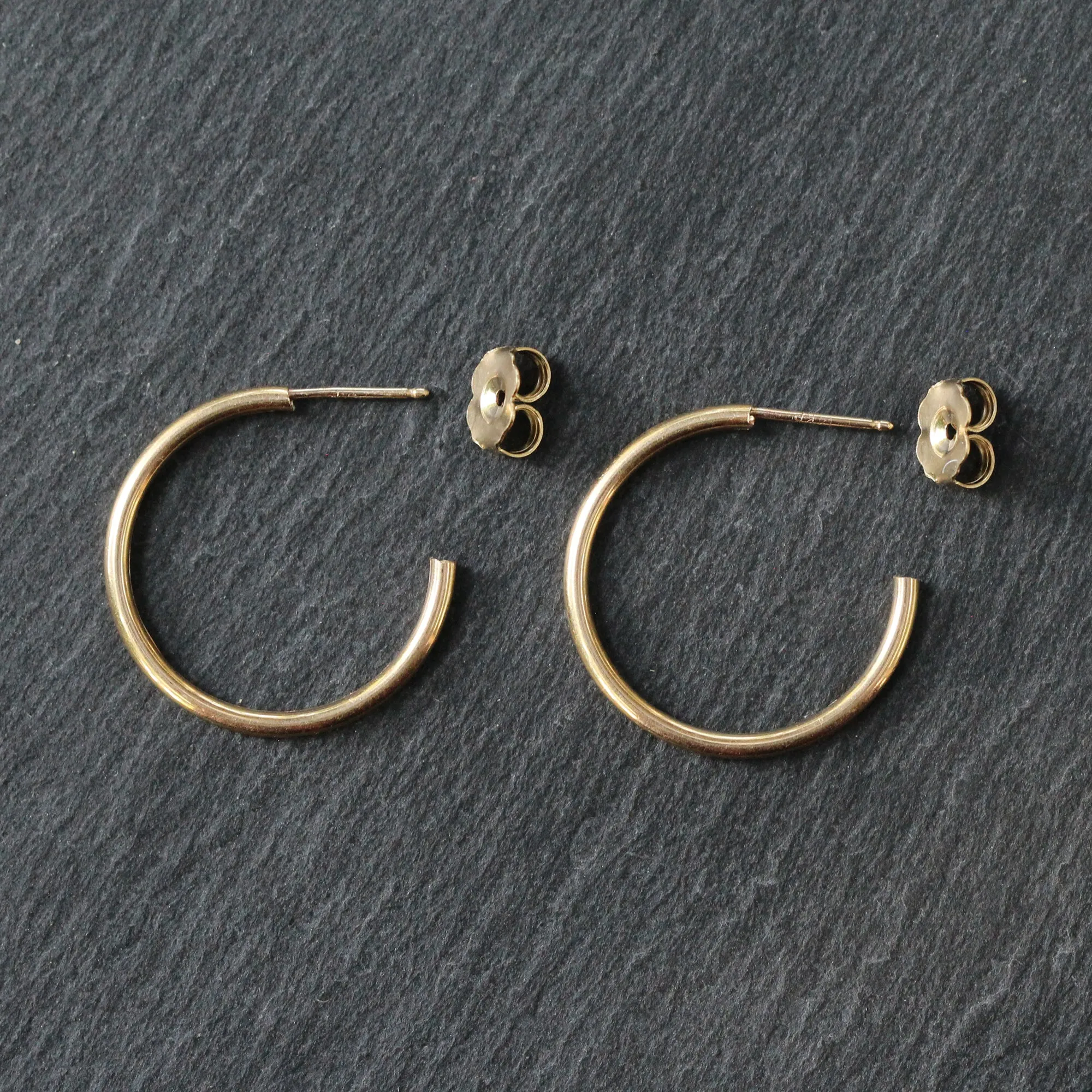 14k Gold Classic Open Back Hoop Earrings