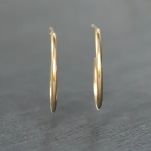 14k Gold Classic Open Back Hoop Earrings