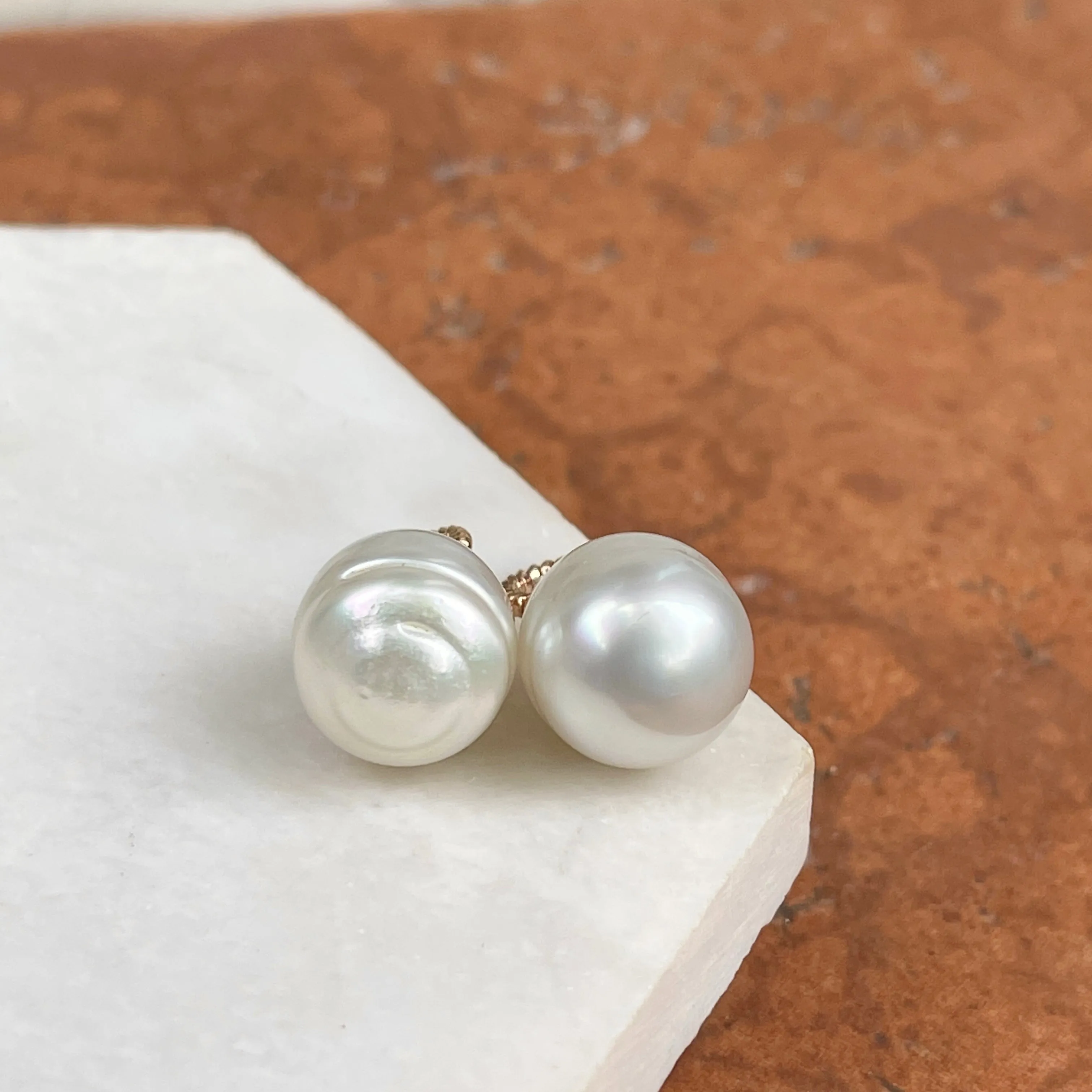 14KT Rose Gold Rope Design Paspaley South Sea Pearl Earring Charms 13mm