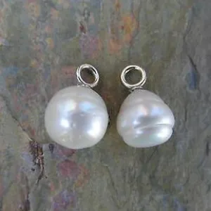 14KT White Gold Paspaley Pearl Earring Charms 12mm