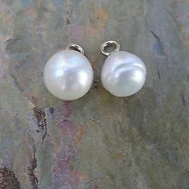 14KT White Gold Paspaley Pearl Earring Charms 12mm