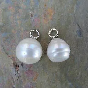 14KT White Gold Paspaley Pearl Earring Charms 12mm