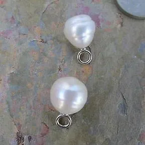 14KT White Gold Paspaley Pearl Earring Charms 12mm
