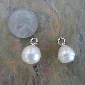 14KT White Gold Paspaley Pearl Earring Charms 12mm