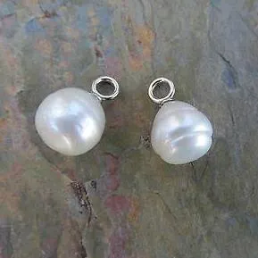 14KT White Gold Paspaley Pearl Earring Charms 12mm