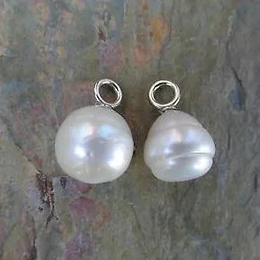 14KT White Gold Paspaley Pearl Earring Charms 12mm