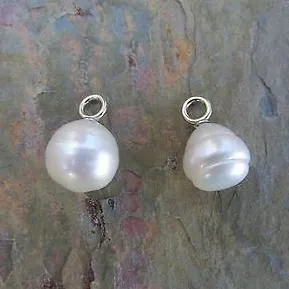 14KT White Gold Paspaley Pearl Earring Charms 12mm
