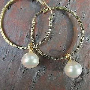 14KT Yellow Gold Paspaley South Sea Pearl Earring Charms 12mm