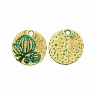 18mm Round Cameo Pendant,Verdigris Patina Jewelry Findings,Pendant Charms,Thickness 1mm,sold 20pcs/lot