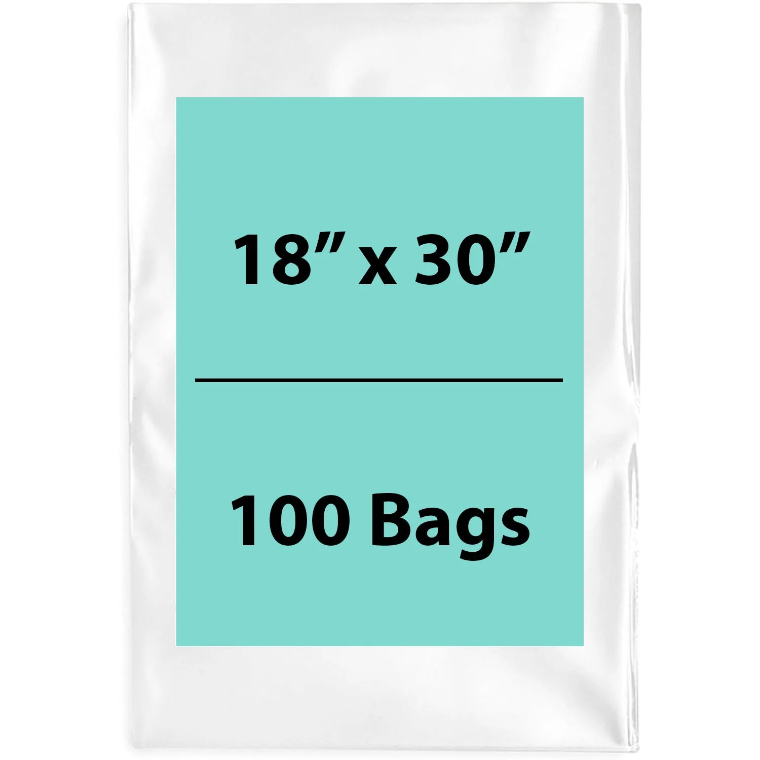 18X30 inches Clear Flat Poly Bags 1.5Mil Open Top (LDPE)