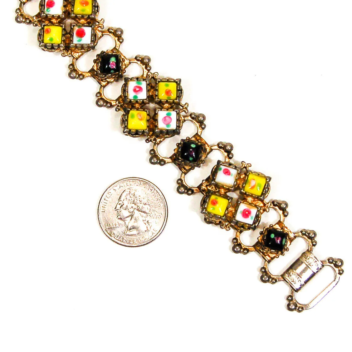 1950's Colorful Bracelet with Venetian Glass