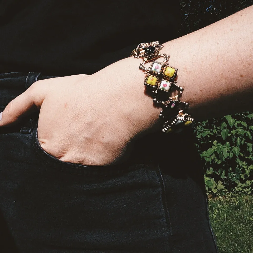 1950's Colorful Bracelet with Venetian Glass