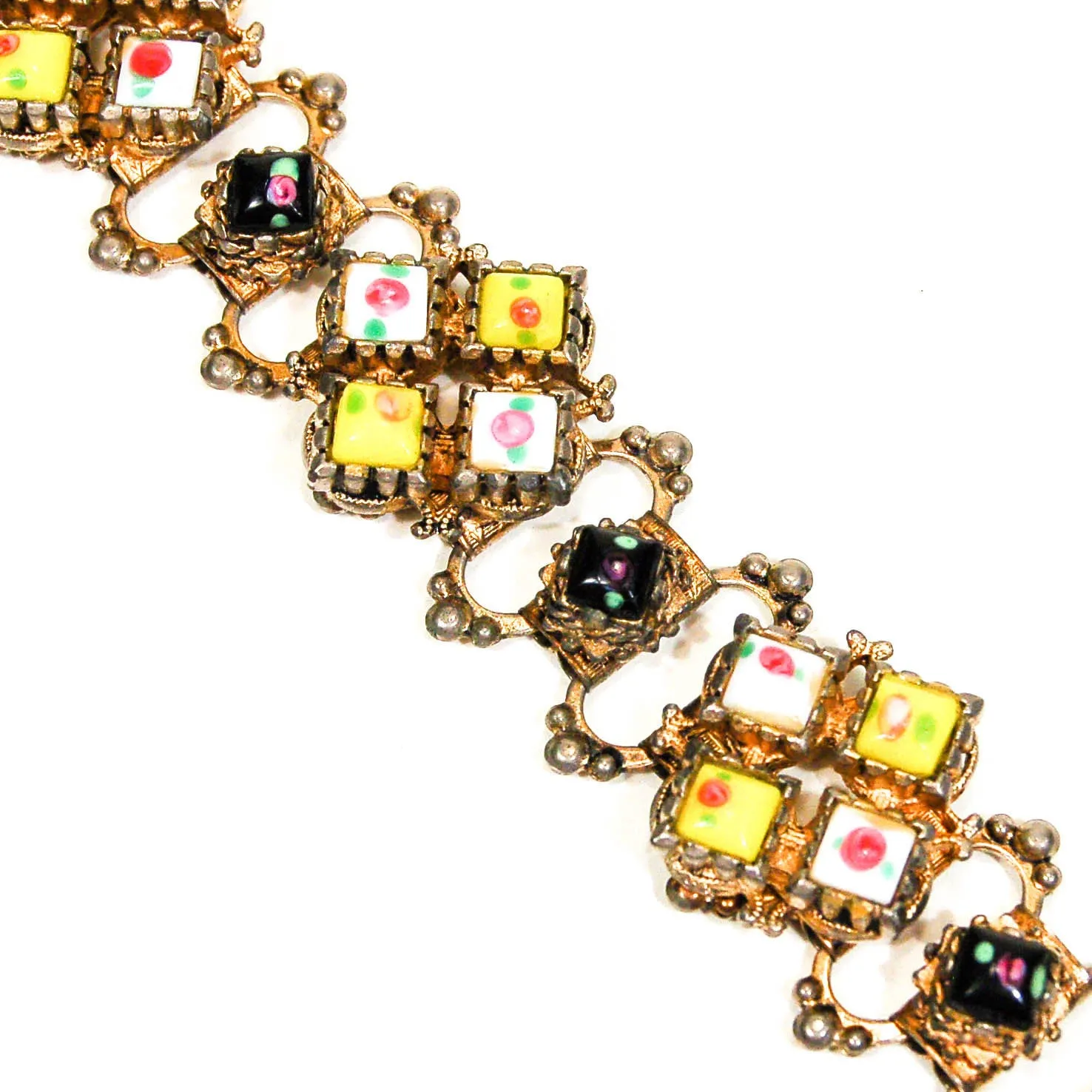 1950's Colorful Bracelet with Venetian Glass