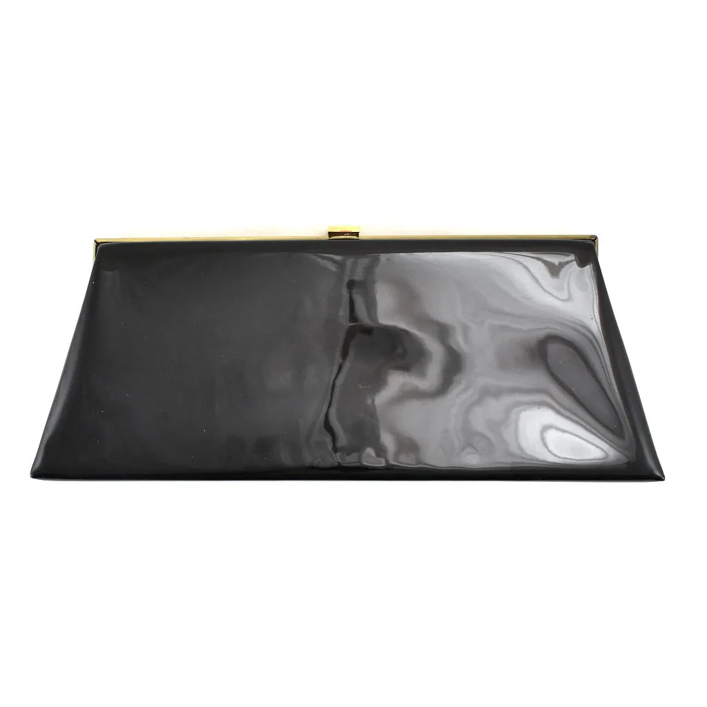 1950s Vintage Black Quilted Clutch Bag