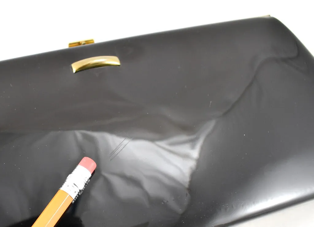 1950s Vintage Black Quilted Clutch Bag