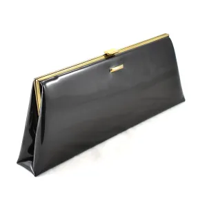 1950s Vintage Black Quilted Clutch Bag