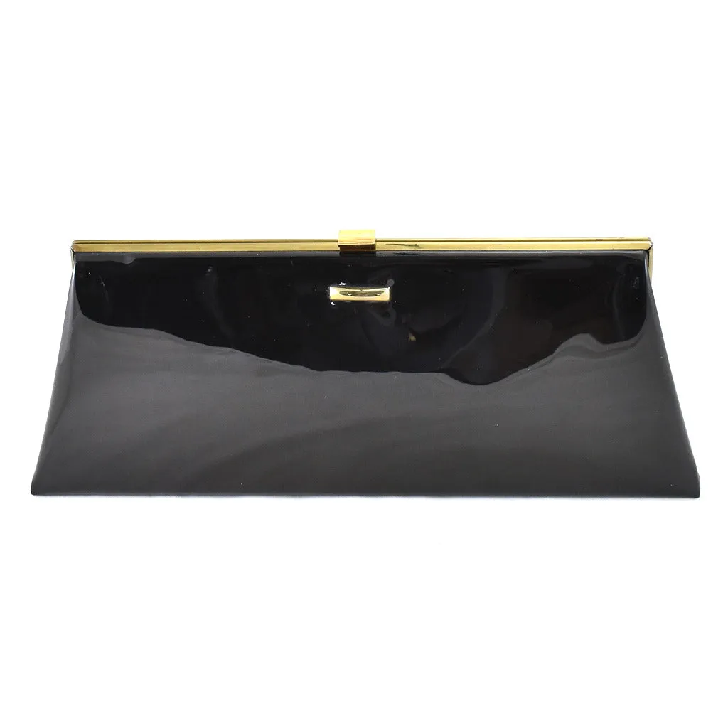 1950s Vintage Black Quilted Clutch Bag