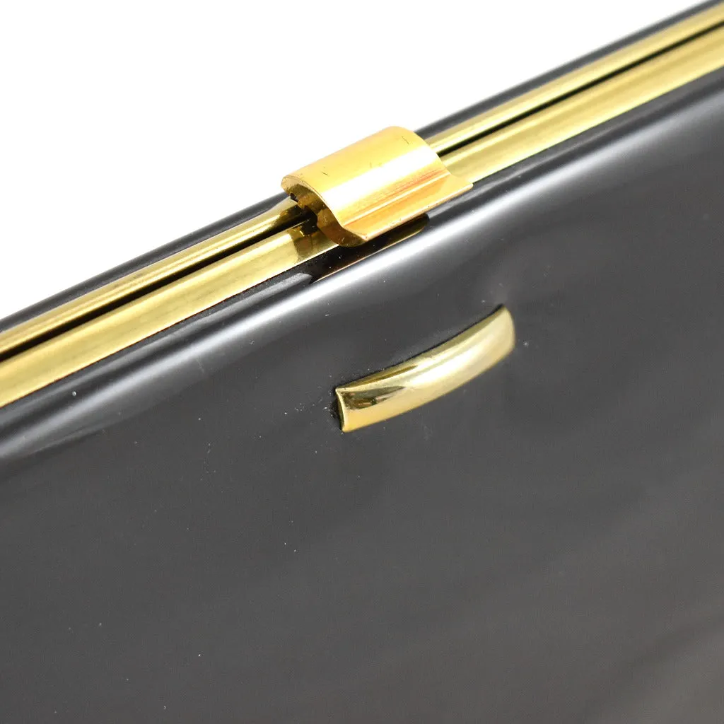 1950s Vintage Black Quilted Clutch Bag