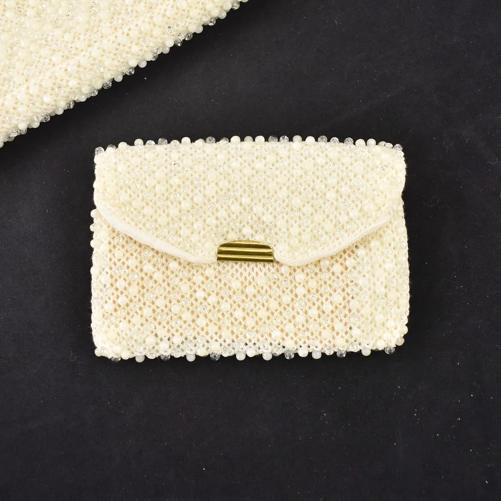 1950s Vintage Large Beaded Clutch