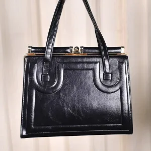 1960s Mod Black Handbag