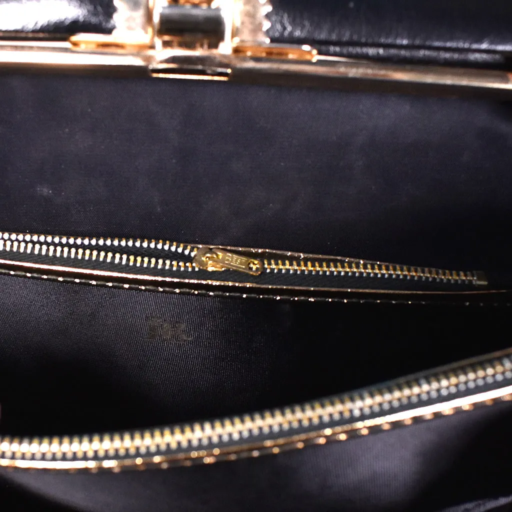 1960s Mod Black Handbag