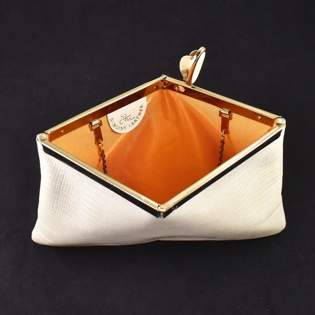 1960s Vintage Faux Snakeskin Clutch Bag