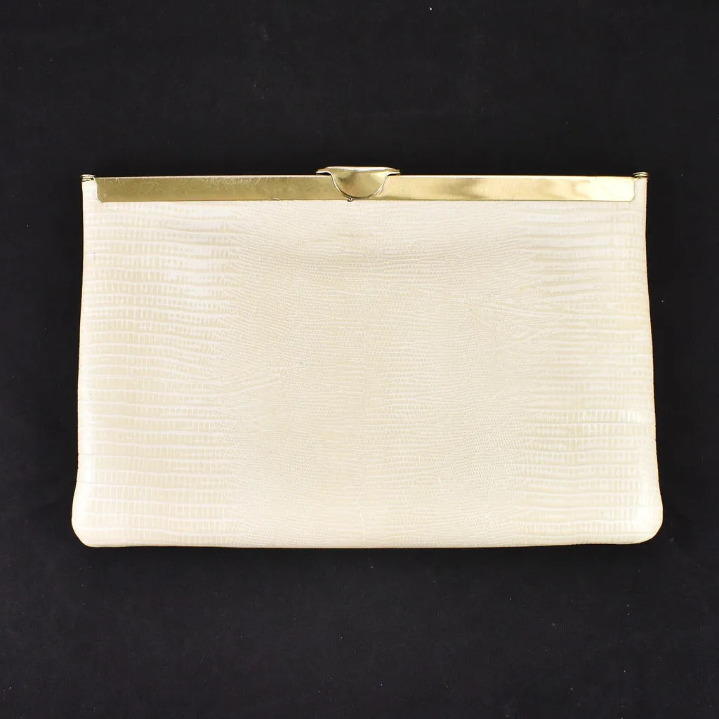 1960s Vintage Faux Snakeskin Clutch Bag
