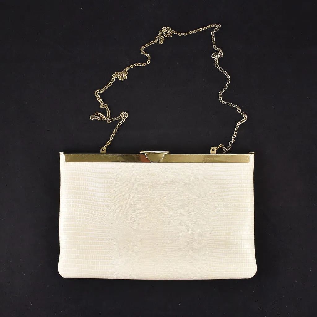 1960s Vintage Faux Snakeskin Clutch Bag