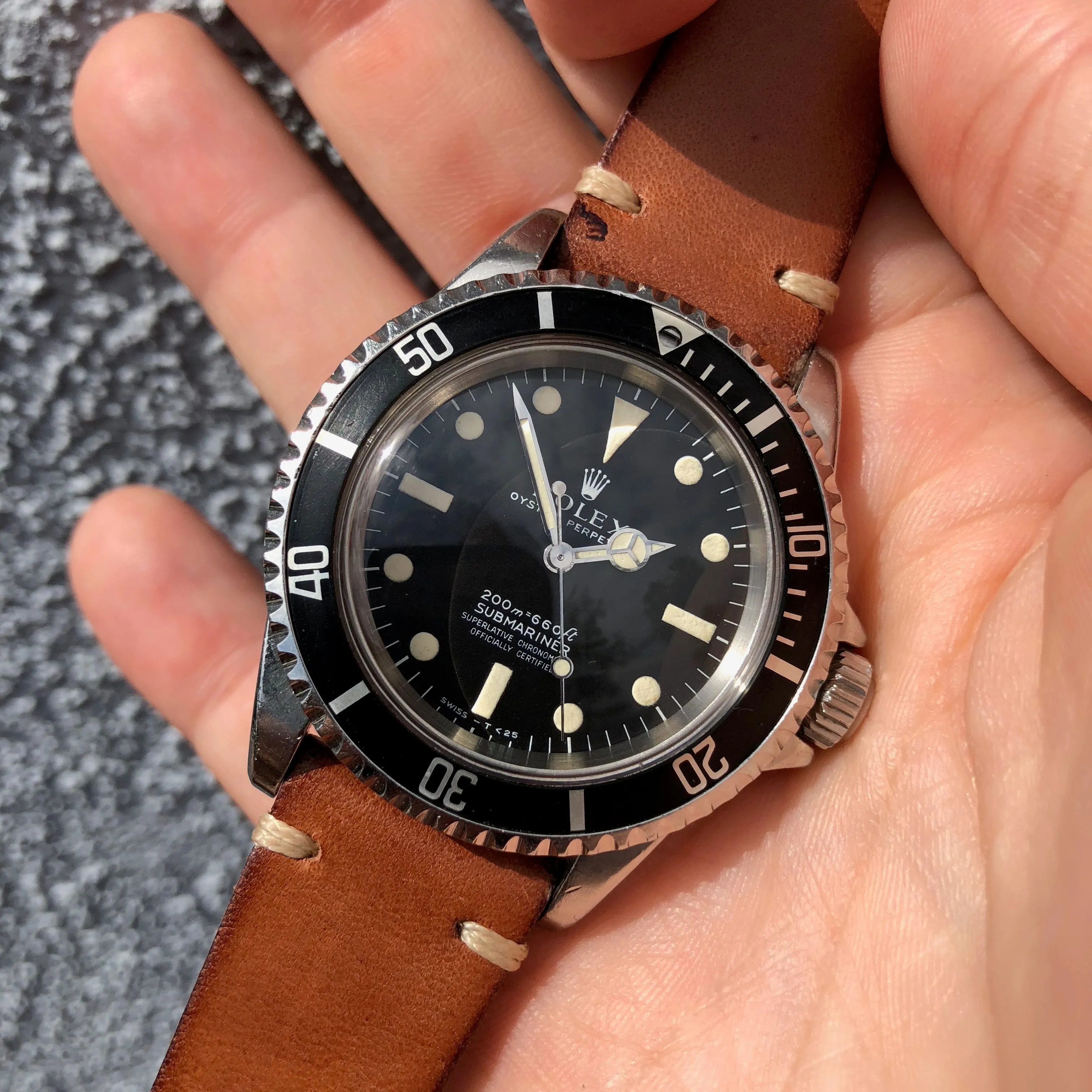 1968 Rolex Submariner 5512 Meters First Cream Patina Automatic Cal 1570 Wristwatch