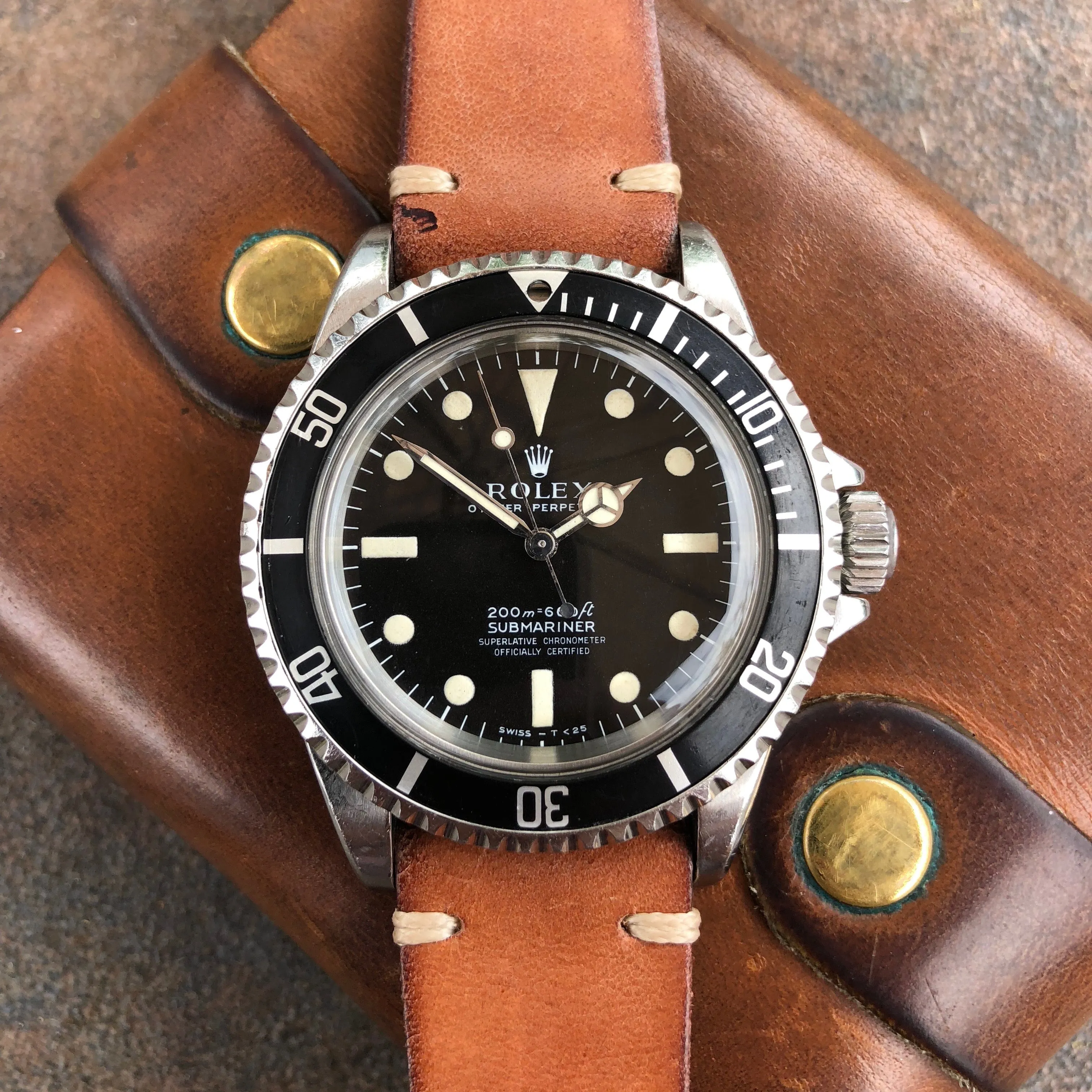 1968 Rolex Submariner 5512 Meters First Cream Patina Automatic Cal 1570 Wristwatch