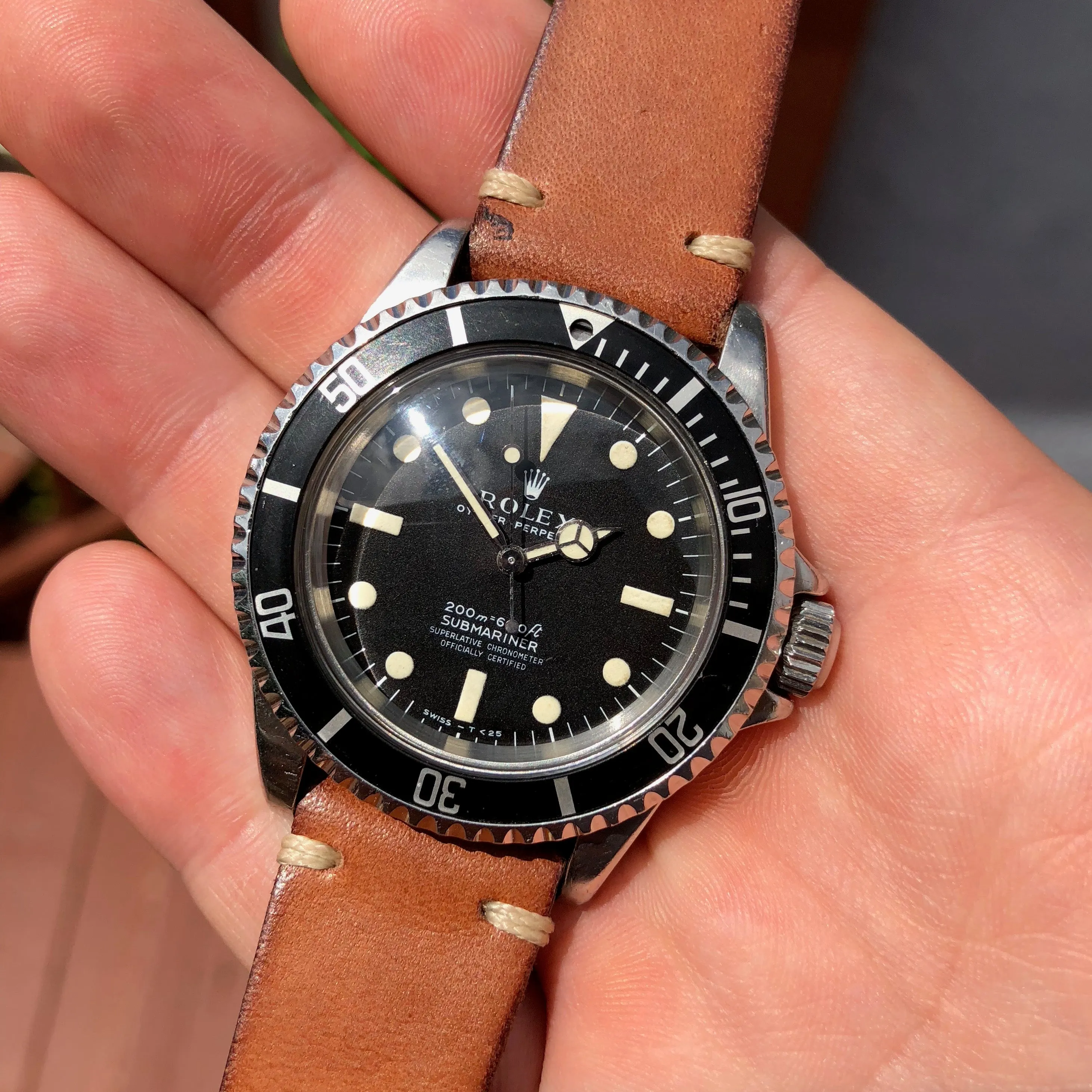 1968 Rolex Submariner 5512 Meters First Cream Patina Automatic Cal 1570 Wristwatch