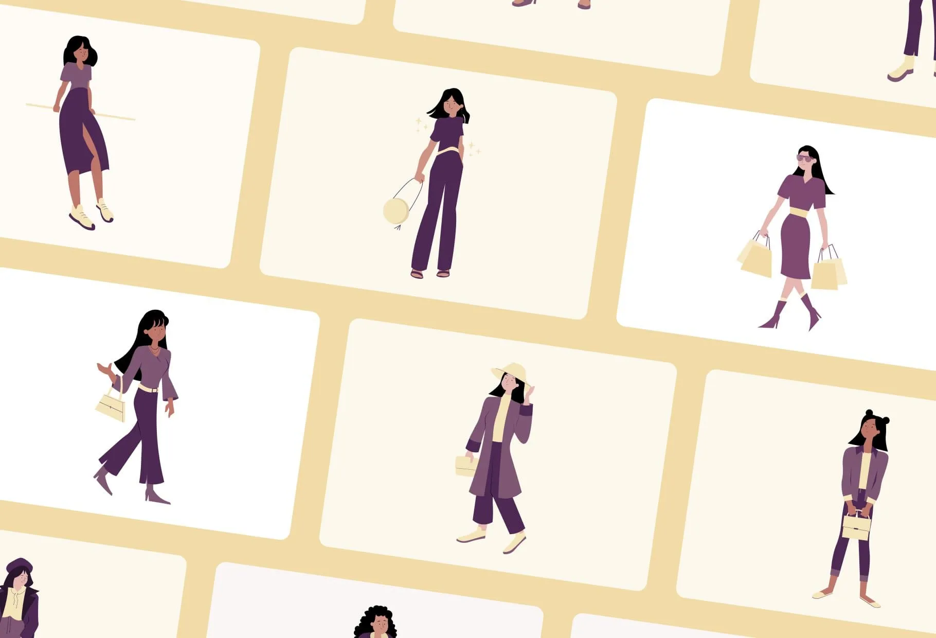 20 Unique Fashion Illustrations Fully Editable in Canva