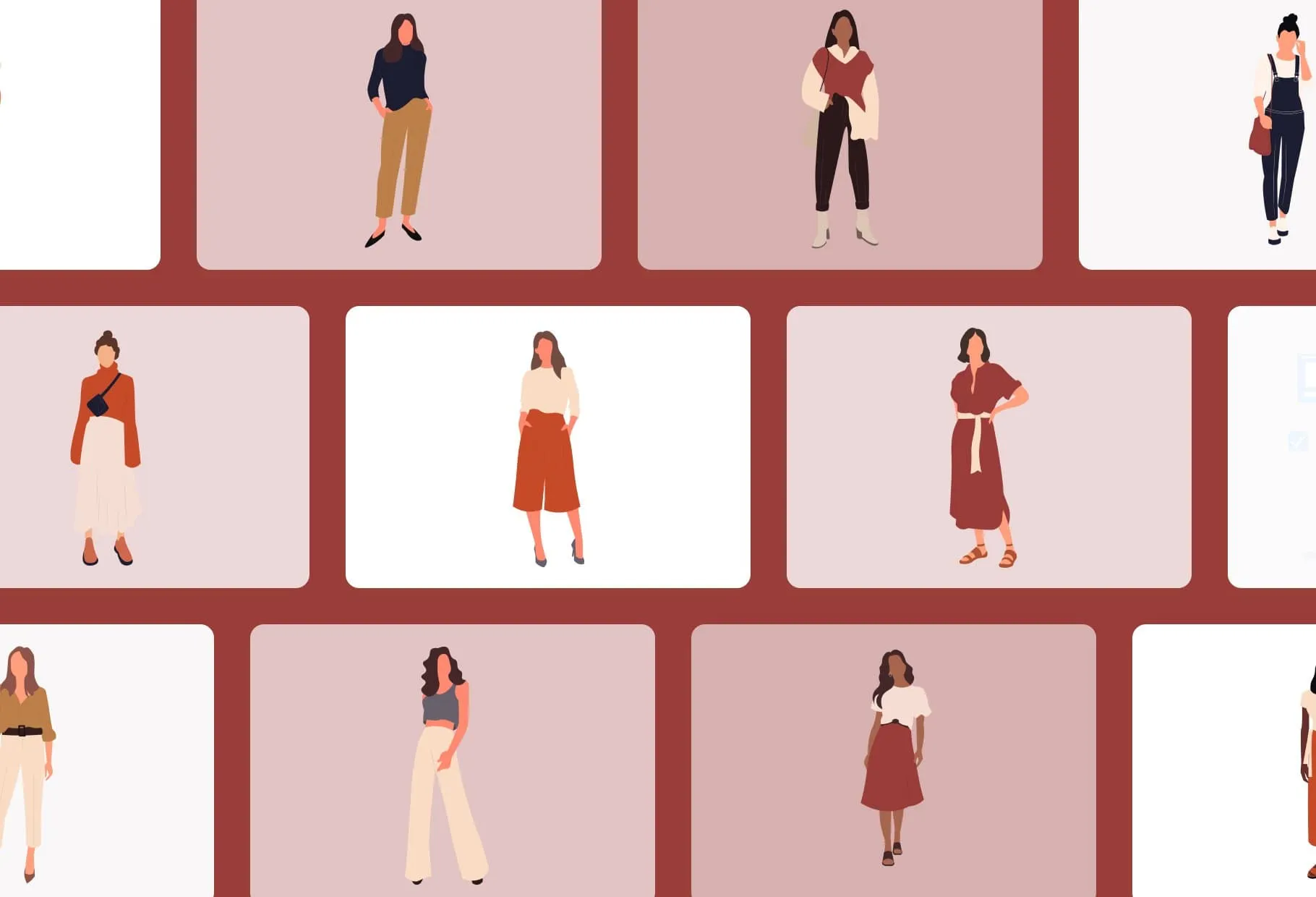 20 Unique Fashion Illustrations Pack 02 Fully Editable in Canva