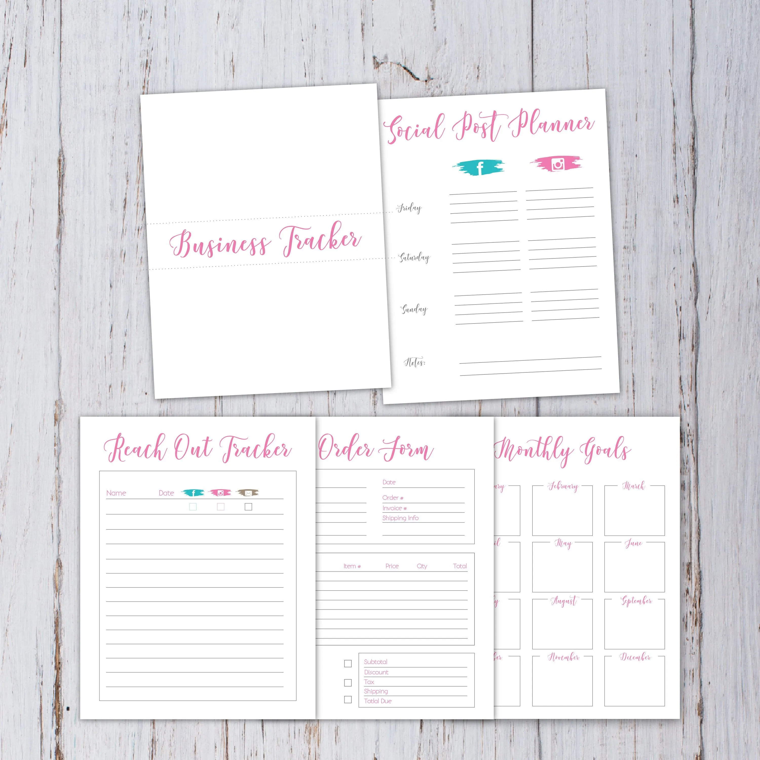 2020 Printable Business Planner Tracker