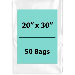 20X30 inches Clear Flat Poly Bags 6Mil Open Top (LDPE)