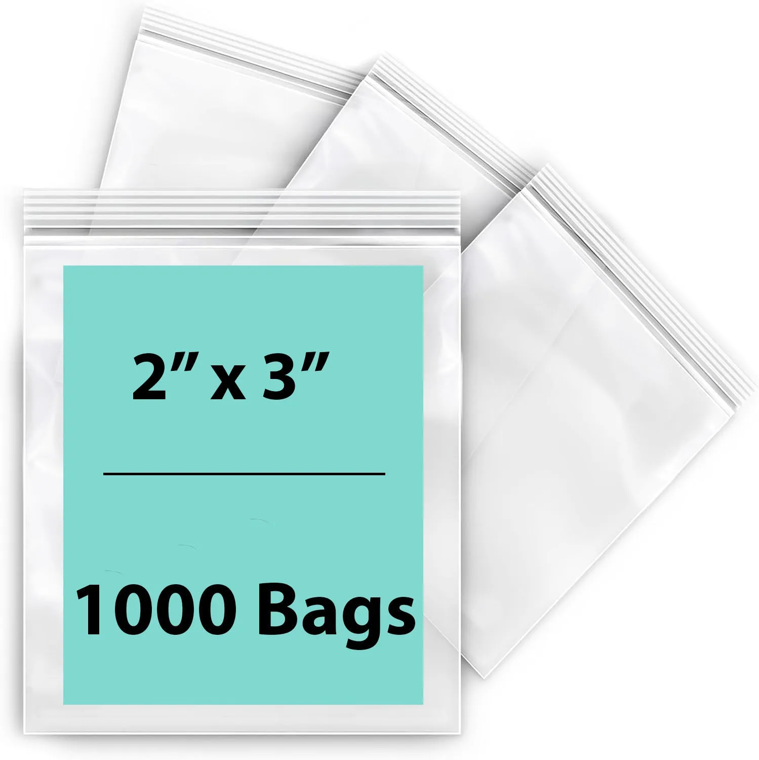 2X3 inches Reclosable Single Line Zipper Poly Bags 2 Mil (LDPE)