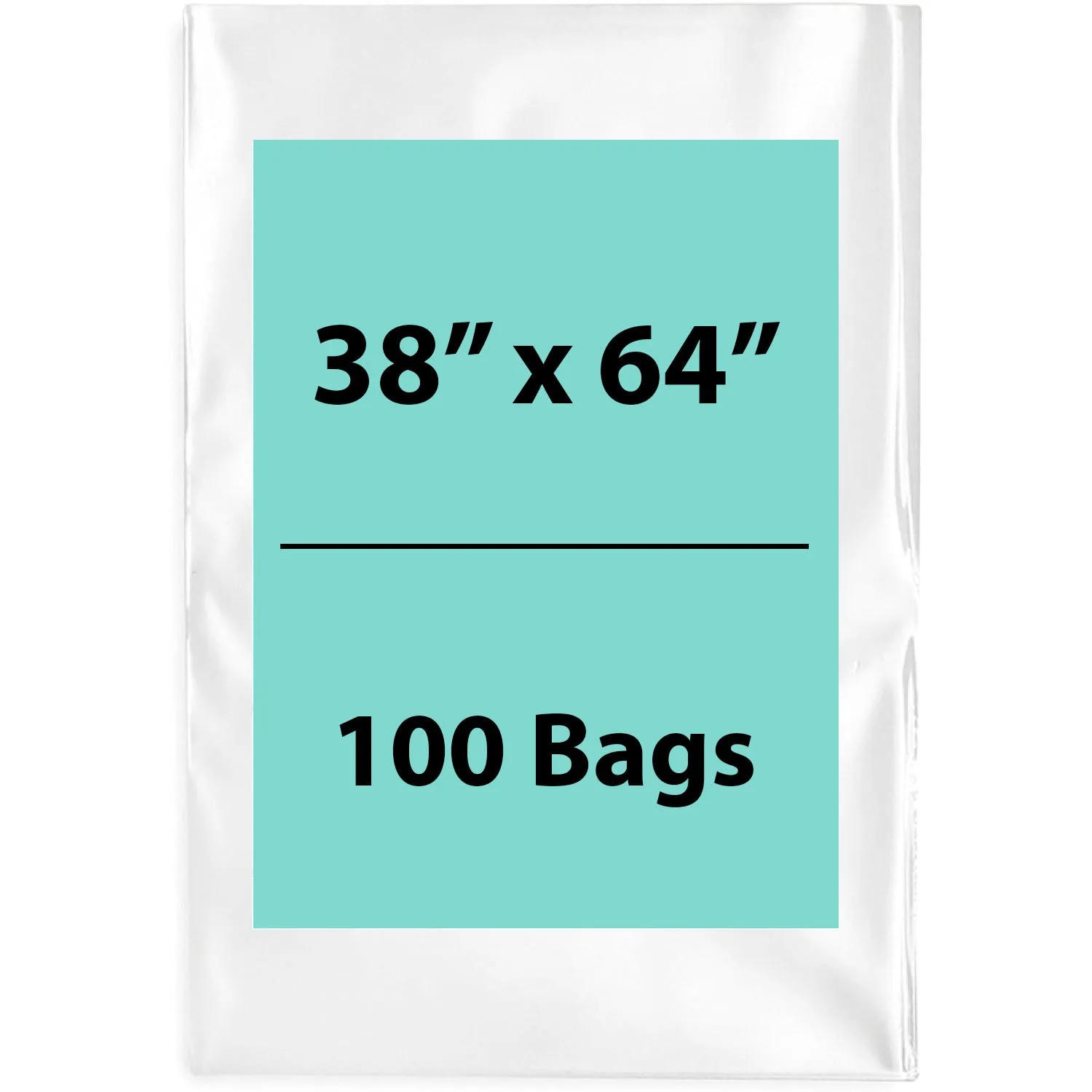 38X64 inches Clear Flat Poly Bags 3Mil Open Top (LDPE)