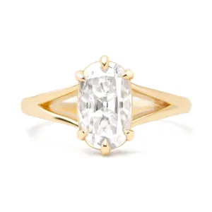 3ct. Old Mine Cut Moissanite Split Shank Ring