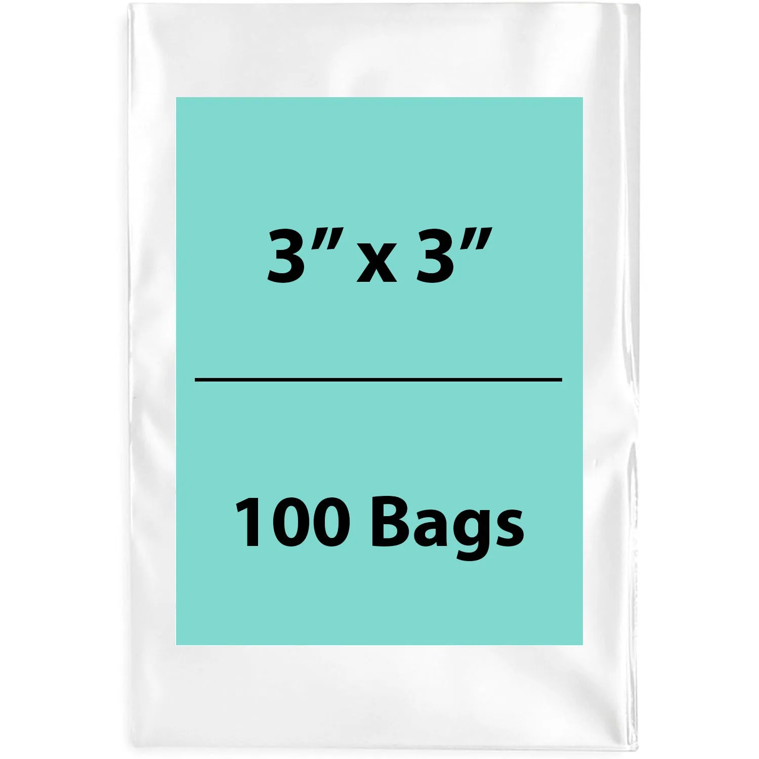3X3 inches Clear Flat Poly Bags 4Mil Open Top (LDPE)