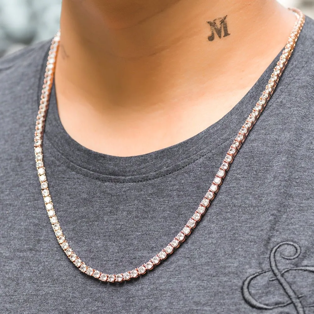 4mm Iced Out AAA Zircon Tennis Chain Dad Jewelry