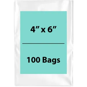 4X6 inches Clear Flat Poly Bags 4Mil Open Top (LDPE)