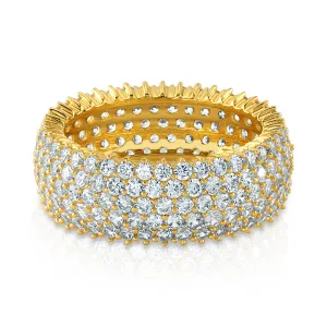 5 ROW BAND RING, GOLD